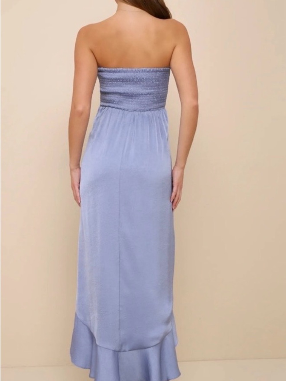 Lulu's Lilac Strapless High-Low Ruffle Dress - Picture 6 of 8